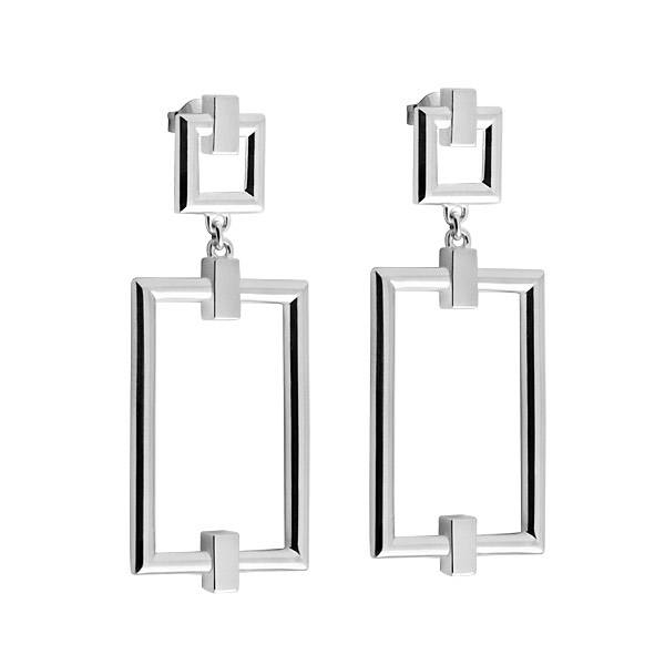 Product Image for Skanshage SWEDEN Detail Square Grand Ohrring Silber