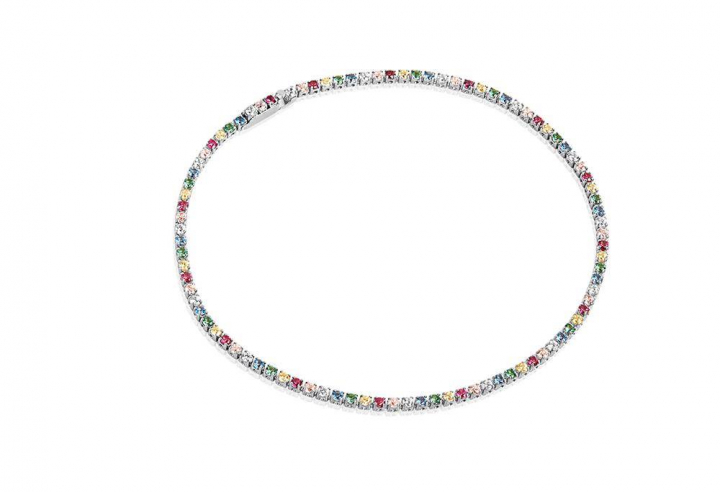 ELLERA Armbänder mehrfarbige Zirkoner (Silber) in der Gruppe Halsketten bei SCANDINAVIAN JEWELRY DESIGN (SJ-B2869-XCZ)