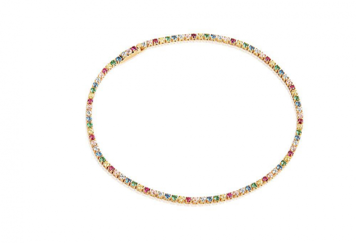 ELLERA Armbänder mehrfarbige Zirkoner (Gold) in der Gruppe Halsketten bei SCANDINAVIAN JEWELRY DESIGN (SJ-B2869-XCZYG)