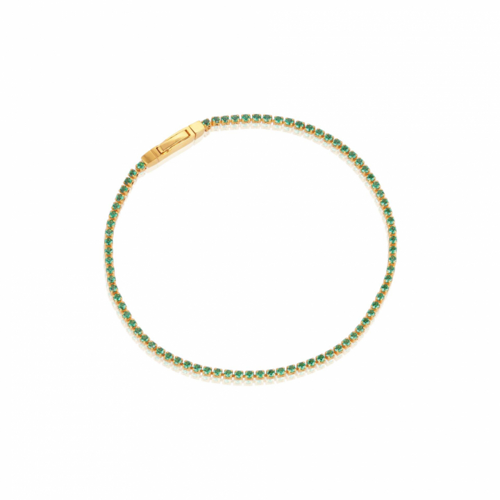 ELLERA Armbänder Grön zirkonia Gold in der Gruppe Armbänder / Goldarmbänder bei SCANDINAVIAN JEWELRY DESIGN (SJ-B2869N-GCZ-YG)