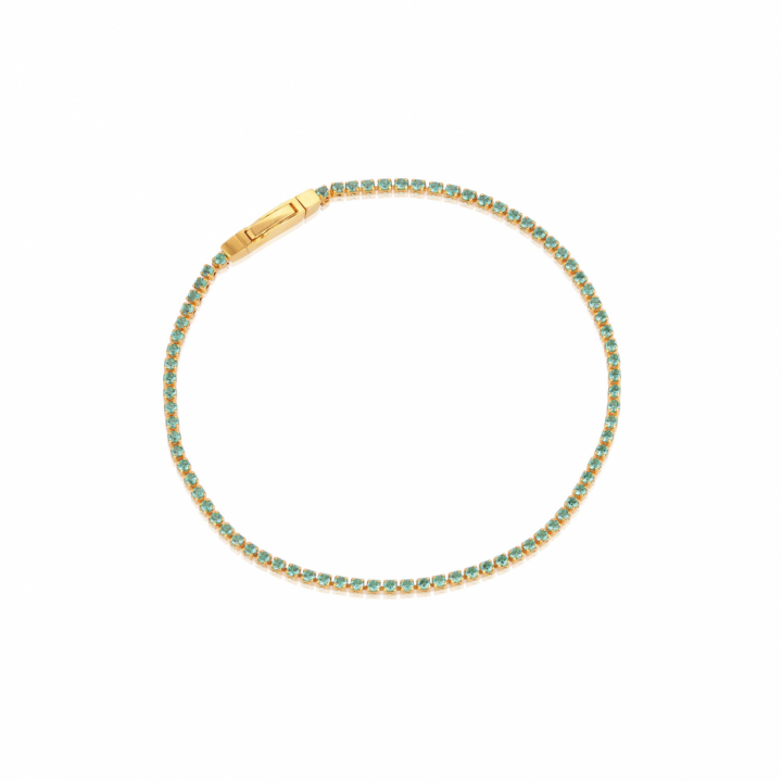 ELLERA BRACELET Turquoise Zircons Gold in der Gruppe Armbänder / Goldarmbänder bei SCANDINAVIAN JEWELRY DESIGN (SJ-B2869N-TQCZ-YG)