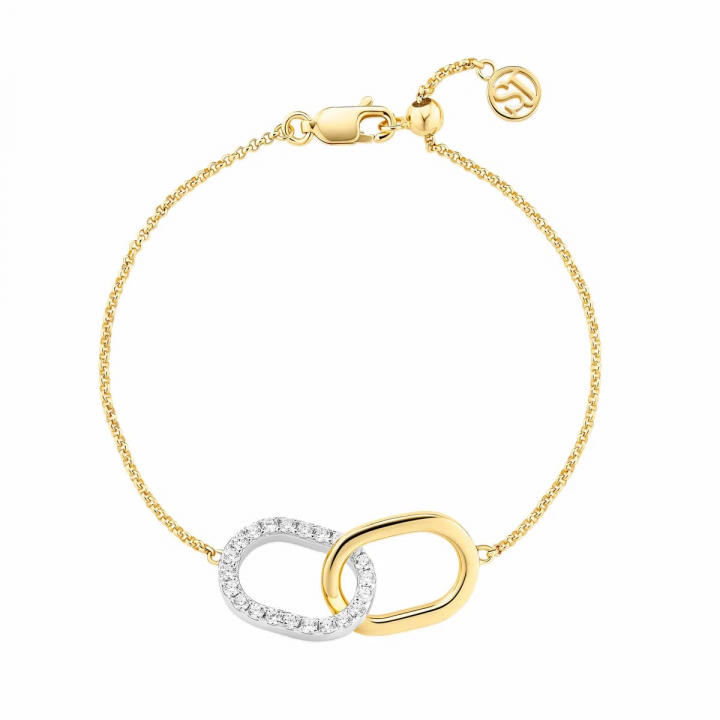 CAPIZZI DUE PICCOLO ARMBAND Gold/Silver in der Gruppe Armbänder / Goldarmbänder bei SCANDINAVIAN JEWELRY DESIGN (SJ-B42236-CZ-2YG)