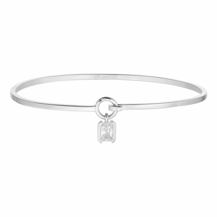 ROCCANOVA BANGLE Vita Zirkoner Silber in der Gruppe Armbänder / Armreifen bei SCANDINAVIAN JEWELRY DESIGN (SJ-B42262-CZ)