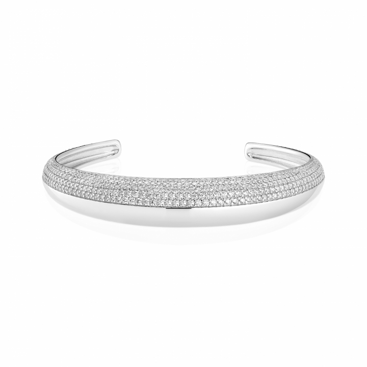 FASANO BANGLE Silver in der Gruppe Armbänder / Armreifen bei SCANDINAVIAN JEWELRY DESIGN (SJ-BG2487-CZ)