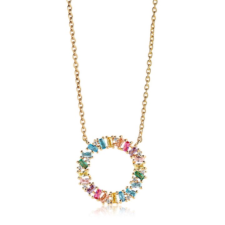 Product Image for Sif Jakobs ANTELLA CIRCOLO GRANDE Halsketten mehrfarbige Zirkoner (Gold)