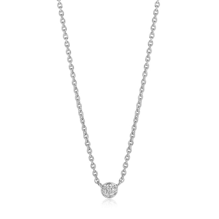 CECINA Halsketten weiße Zirkoner (Silber) in der Gruppe Halsketten / Silberhalsketten bei SCANDINAVIAN JEWELRY DESIGN (SJ-C2773-CZ)