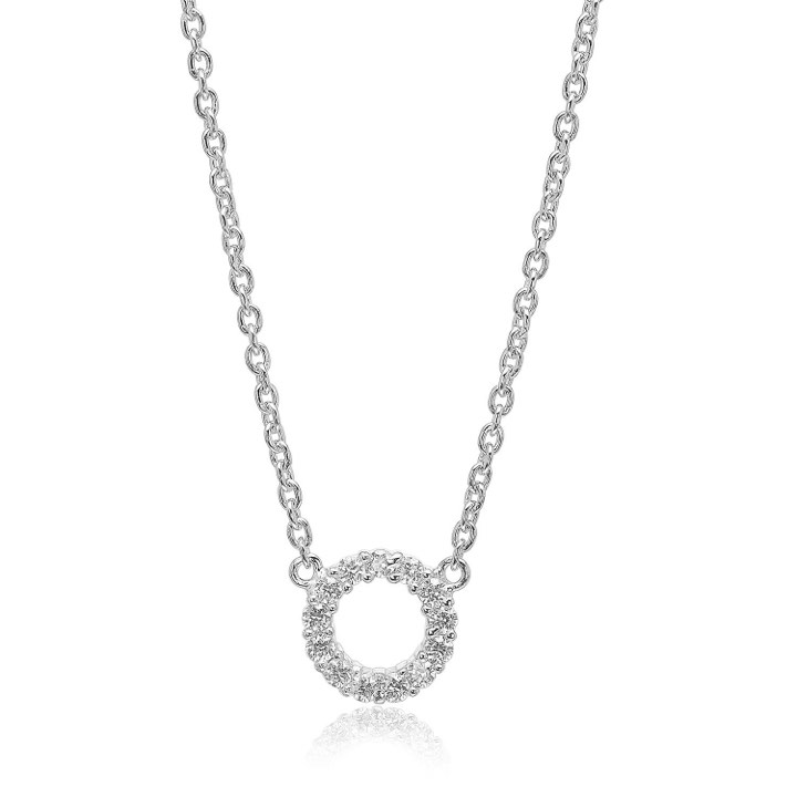 BIELLA PICCOLO Halsketten weiße Zirkoner (Silber) 45 cm in der Gruppe Halsketten / Silberhalsketten bei SCANDINAVIAN JEWELRY DESIGN (SJ-C3371-CZ)