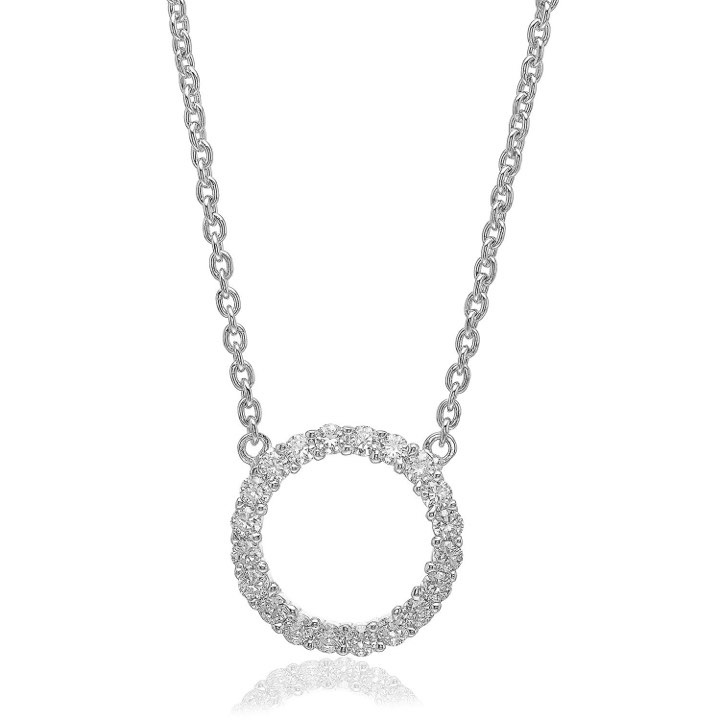 BIELLA GRANDE Halsketten weiße Zirkoner (Silber) 45 cm in der Gruppe Halsketten / Silberhalsketten bei SCANDINAVIAN JEWELRY DESIGN (SJ-C3381-CZ)
