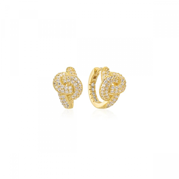 IMPERIA CREOLO EARRINGS Gold in der Gruppe Ohrringe / Goldohrringe bei SCANDINAVIAN JEWELRY DESIGN (SJ-E10752-CZ-YG)