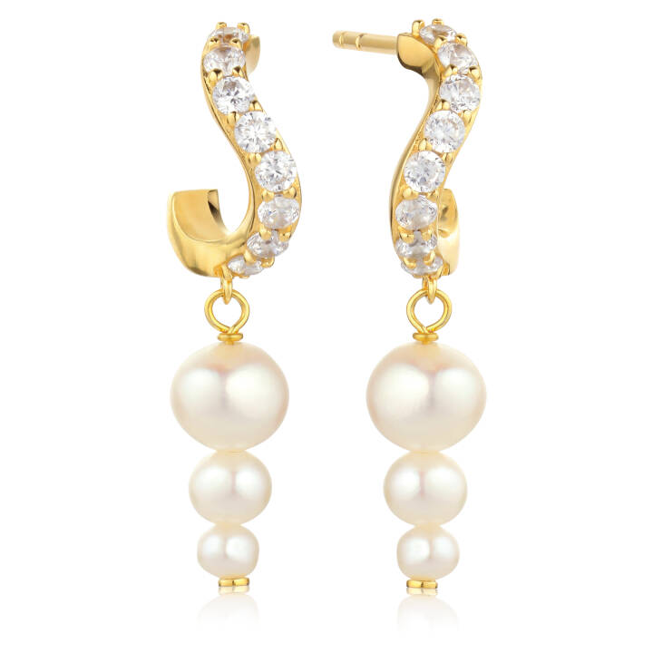 PONZA LUNGO Ohrring in der Gruppe Ohrringe / Perlenohrringe bei SCANDINAVIAN JEWELRY DESIGN (SJ-E12352-PCZ-YG)