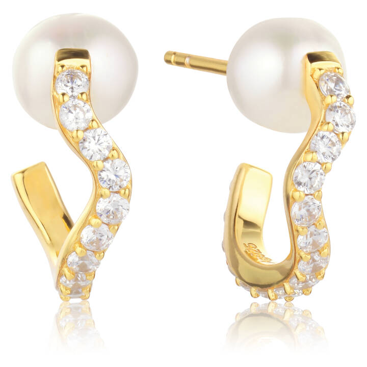 PONZA CREOLO MEDIO Ohrring in der Gruppe Ohrringe / Perlenohrringe bei SCANDINAVIAN JEWELRY DESIGN (SJ-E12354-PCZ-YG)