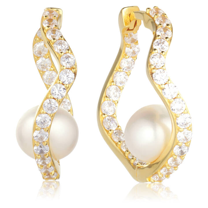 PONZA Ohrring in der Gruppe Ohrringe / Perlenohrringe bei SCANDINAVIAN JEWELRY DESIGN (SJ-E12358-PCZ-YG)