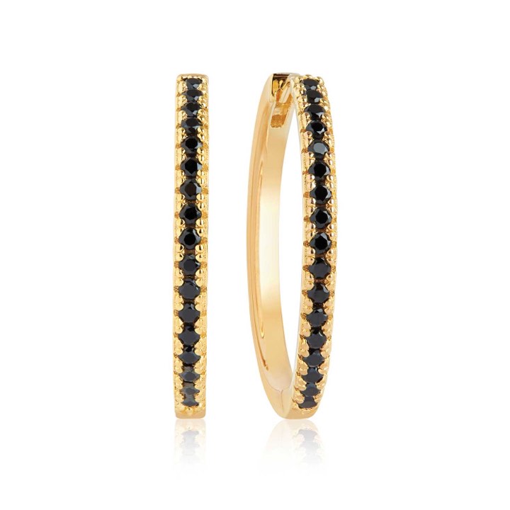 Product Image for Sif Jakobs ELLERA X-GRANDE Ohrring schwarze Zirkoner (Gold)
