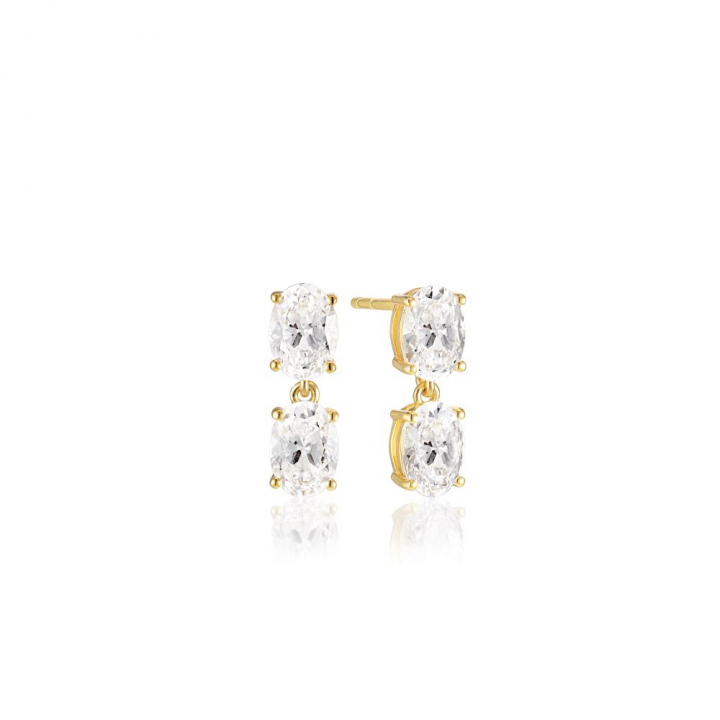 Product Image for Sif Jakobs Ellisse Due Piccolo - 18k Goldpläterade, med vita zirkoner Ohrring