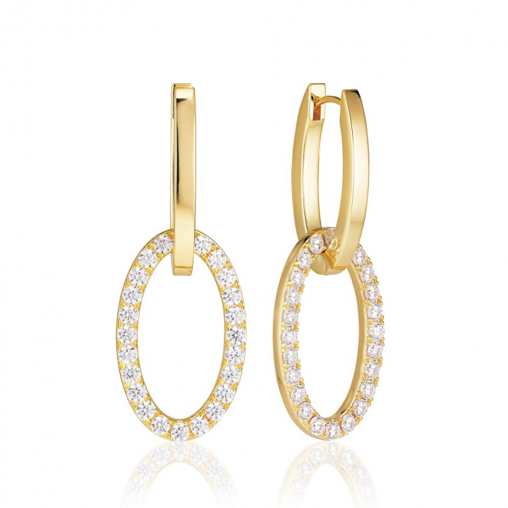 Product Image for Sif Jakobs Ellisse Due - 18k Goldpläterade, med vita zirkoner Ohrring