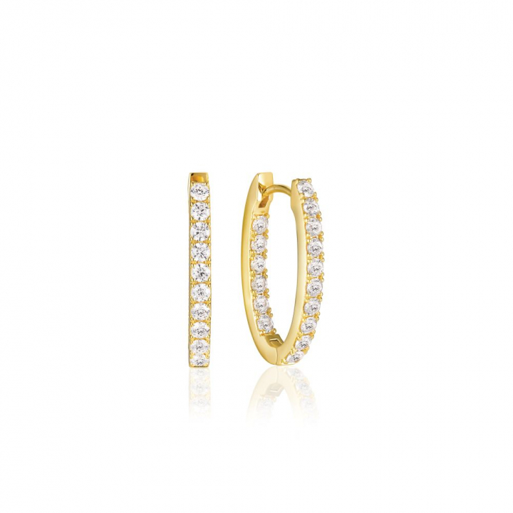 Product Image for Sif Jakobs Ellisse Piccolo - 18k Goldpläterade, med vita zirkoner Ohrring