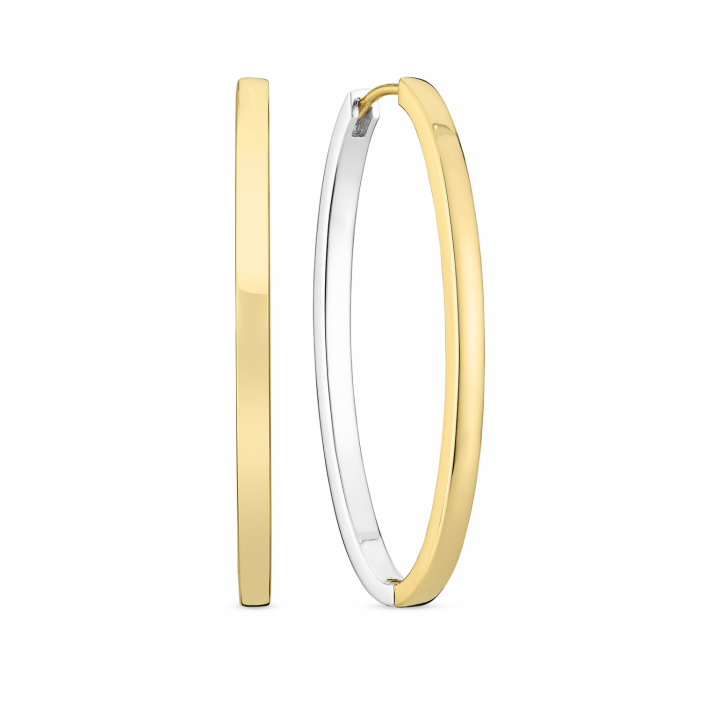 ELLISSE PIANURA MEDIO EARRINGS Silver/Gold in der Gruppe Ohrringe / Goldohrringe bei SCANDINAVIAN JEWELRY DESIGN (SJ-E2313-2YG)