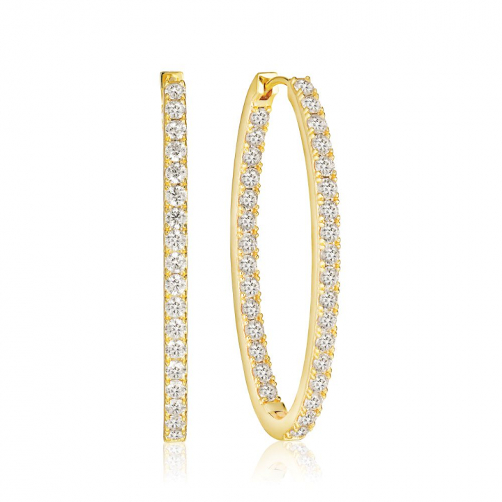 Product Image for Sif Jakobs Ellisse Medio - 18k Goldpläterade, med vita zirkoner Ohrring