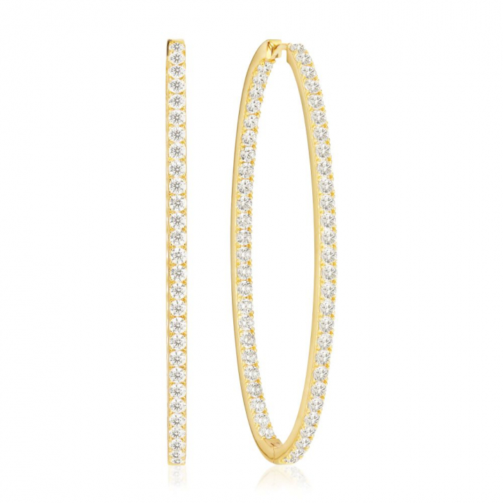 Product Image for Sif Jakobs Ellisse Grande - 18k Goldpläterade, med vita zirkoner Ohrring