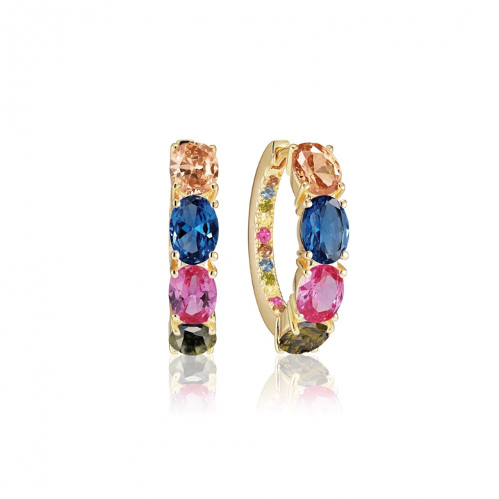 ELLISSE CREOLO EARRINGS Gold in der Gruppe Ohrringe / Goldohrringe bei SCANDINAVIAN JEWELRY DESIGN (SJ-E2315-XCZ-YG)