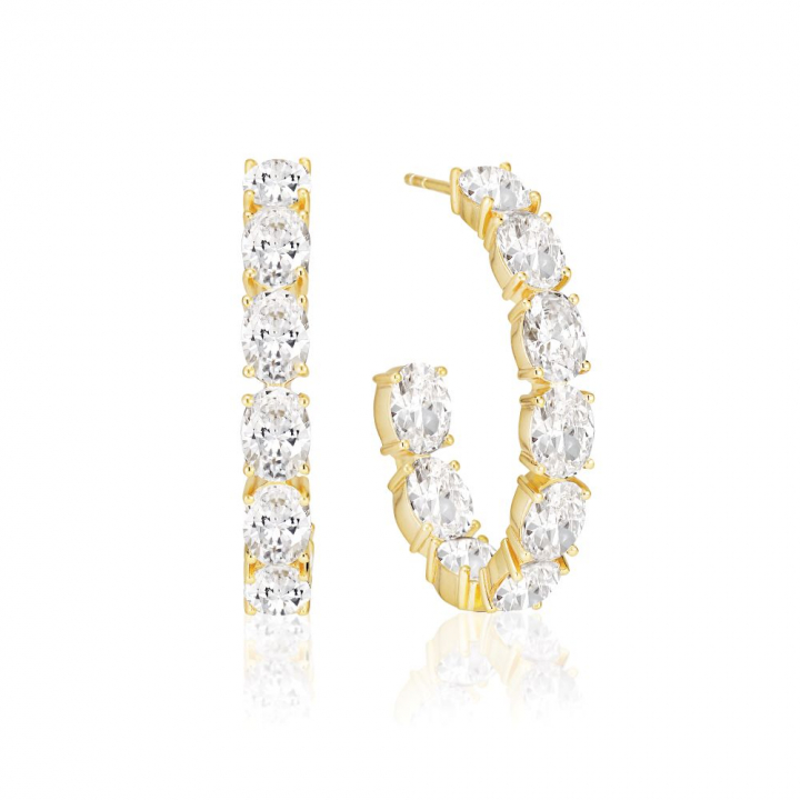 Product Image for Sif Jakobs Ellisse - 18k Goldpläterade, med vita zirkoner Ohrring