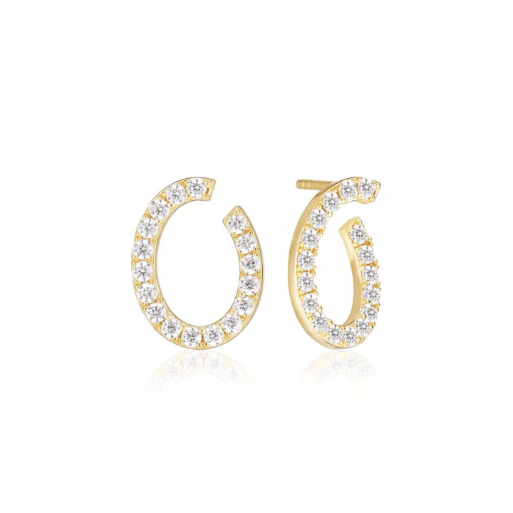 Product Image for Sif Jakobs Ellisse Ovale - 18k Goldpläterade, med vita zirkoner Ohrring