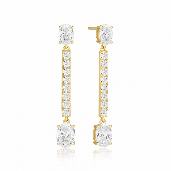 Product Image for Sif Jakobs Ellisse Lungo - 18k Goldpläterade, med vita zirkoner Ohrring