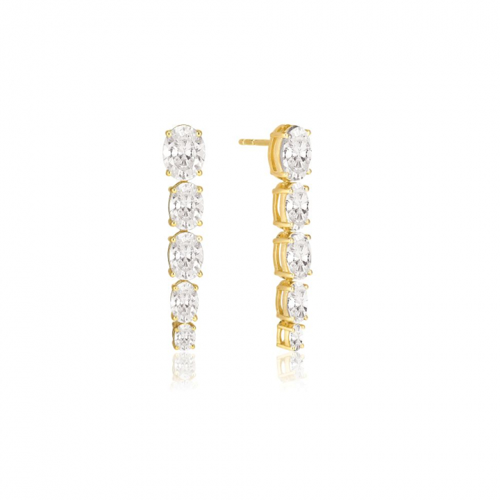 Product Image for Sif Jakobs Ellisse Cinque - 18k Goldpläterade, med vita zirkoner Ohrring
