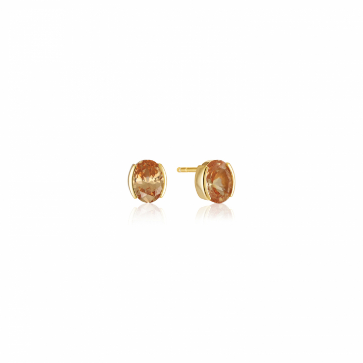 ELLISSE CAREZZA Earrings Gold in der Gruppe Ohrringe / Goldohrringe bei SCANDINAVIAN JEWELRY DESIGN (SJ-E2350-CHCZ-YG)