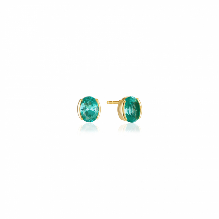 ELLISSE CAREZZA Earrings Gold in der Gruppe Ohrringe / Goldohrringe bei SCANDINAVIAN JEWELRY DESIGN (SJ-E2350-TQCZ-YG)