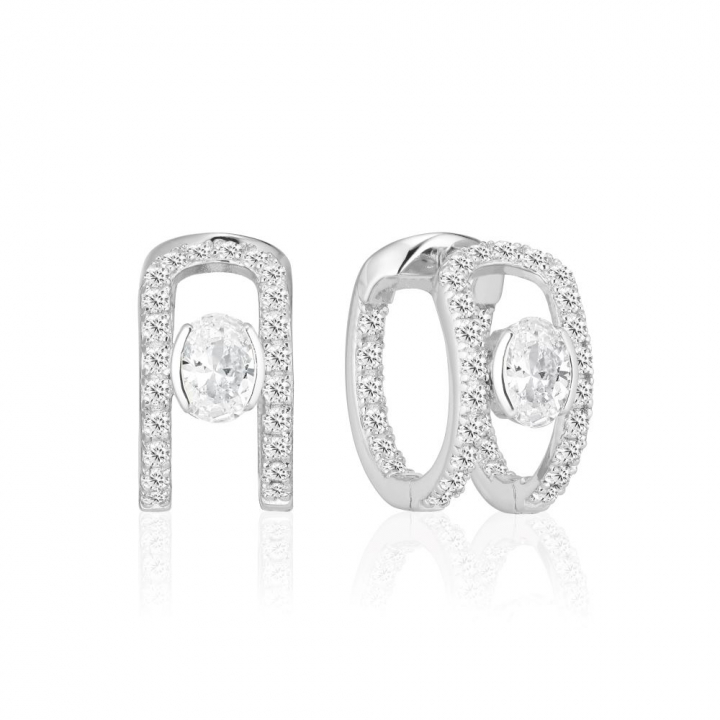 Product Image for Sif Jakobs Ellisse Carezza Creolo - med vita zirkoner Ohrring