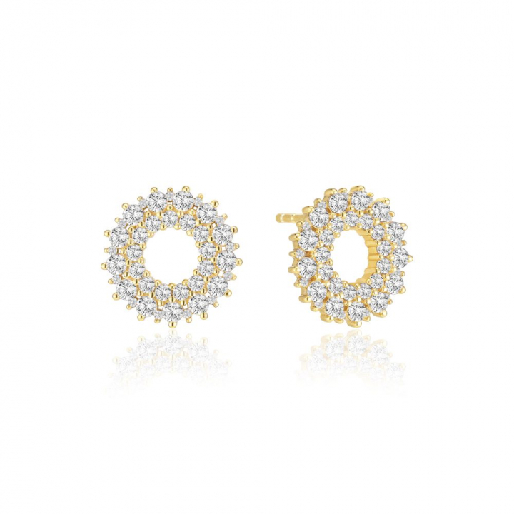 LIVIGNO EARRINGS Gold in der Gruppe Ohrringe / Goldohrringe bei SCANDINAVIAN JEWELRY DESIGN (SJ-E2361-CZ-YG)