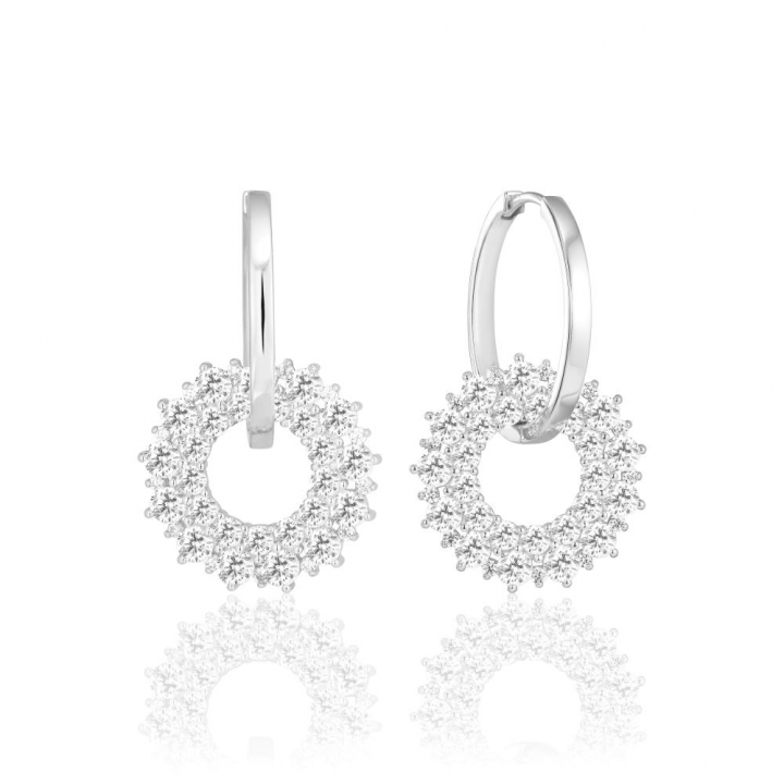 LIVIGNO DUE EARRINGS Silver in der Gruppe Ohrringe / Silberohrringe  bei SCANDINAVIAN JEWELRY DESIGN (SJ-E2362-CZ)
