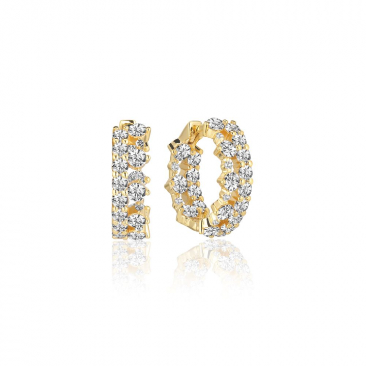 LIVIGNO CREOLO PICCOLO EARRINGS Gold in der Gruppe Ohrringe / Goldohrringe bei SCANDINAVIAN JEWELRY DESIGN (SJ-E2363-CZ-YG)