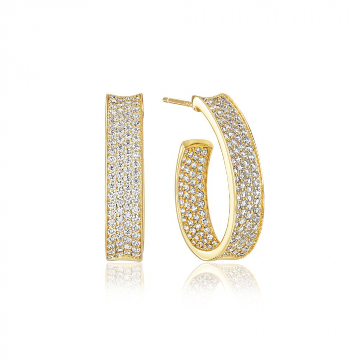 Product Image for Sif Jakobs Feline Concavo - 18k Goldpläterade, med vita zirkoner Ohrring