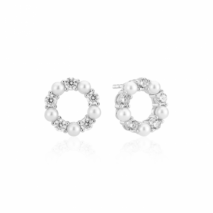 BIELLA PERLA Earrings Silver in der Gruppe Ohrringe / Perlenohrringe bei SCANDINAVIAN JEWELRY DESIGN (SJ-E2432-PCZ)