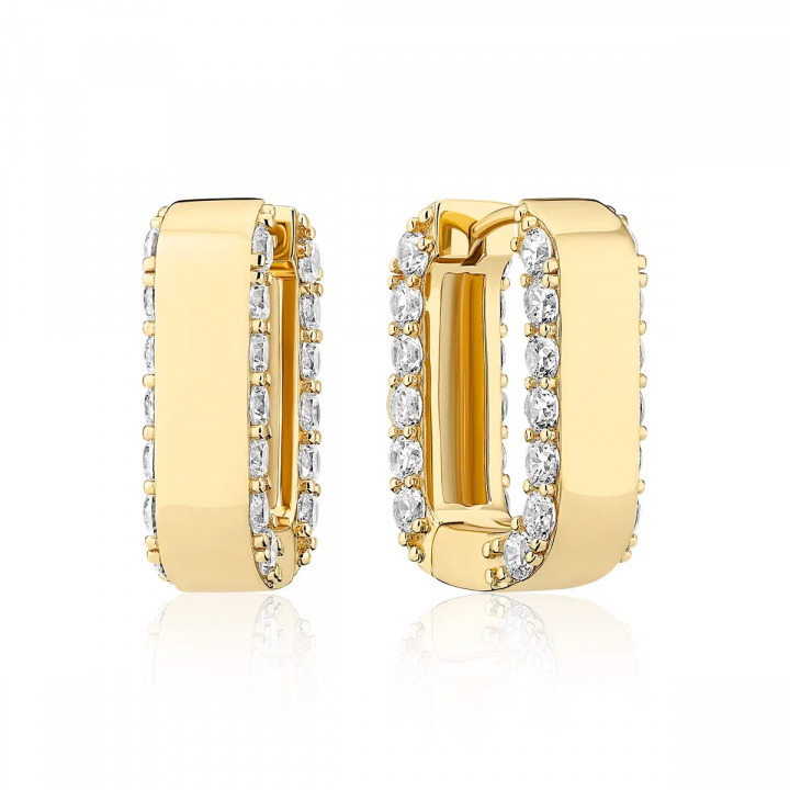MARATEA PICCOLO Earrings Gold in der Gruppe Ohrringe / Goldohrringe bei SCANDINAVIAN JEWELRY DESIGN (SJ-E2450-CZ-YG)