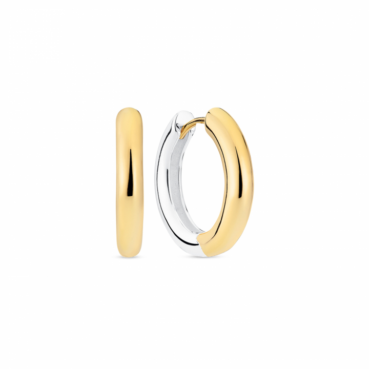 CARRARA PIANURA MEDIO EARRINGS Silver/Gold in der Gruppe Ohrringe / Goldohrringe bei SCANDINAVIAN JEWELRY DESIGN (SJ-E2471-2YG)