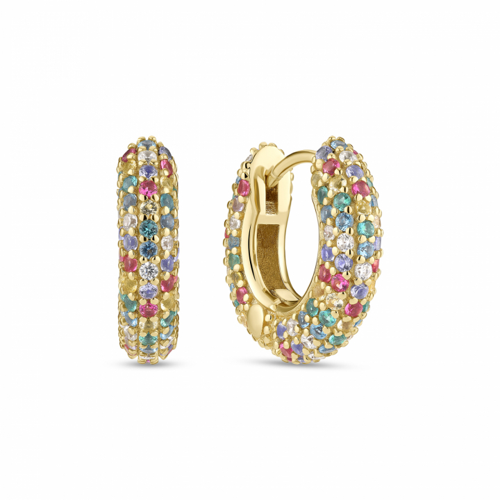 CARRARA PICCOLO EARRINGS GOLD in der Gruppe Ohrringe / Goldohrringe bei SCANDINAVIAN JEWELRY DESIGN (SJ-E2473-XCZ-YG)