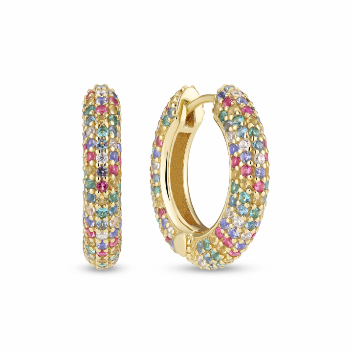 CARRARA MEDIO EARRINGS GOLD in der Gruppe Ohrringe / Goldohrringe bei SCANDINAVIAN JEWELRY DESIGN (SJ-E2474-XCZ-YG)