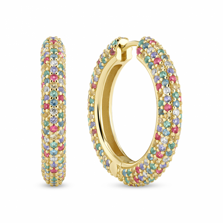 CARRARA GRANDE EARRINGS GOLD in der Gruppe Ohrringe / Goldohrringe bei SCANDINAVIAN JEWELRY DESIGN (SJ-E2475-XCZ-YG)
