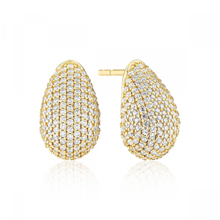 GOCCIA ALTRO Earrings Gold in der Gruppe Ohrringe / Goldohrringe bei SCANDINAVIAN JEWELRY DESIGN (SJ-E2480-CZ-YG)