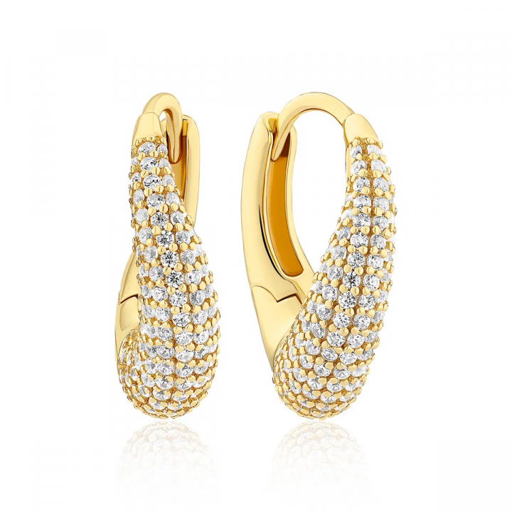 GLORENZA PICCOLO Earrings Gold in der Gruppe Ohrringe / Goldohrringe bei SCANDINAVIAN JEWELRY DESIGN (SJ-E2482-CZ-YG)