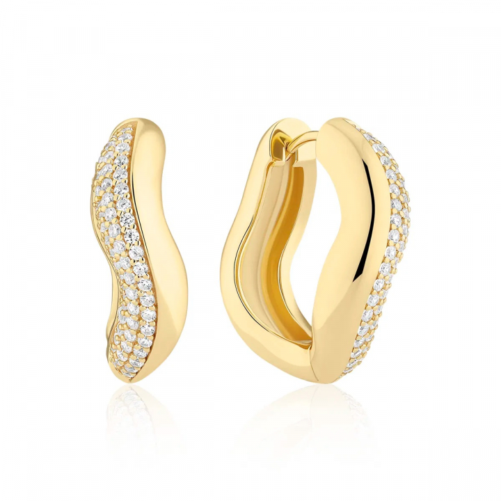 GLORENZA GRANDE earrings gold in der Gruppe Ohrringe / Goldohrringe bei SCANDINAVIAN JEWELRY DESIGN (SJ-E2483-CZ-YG)