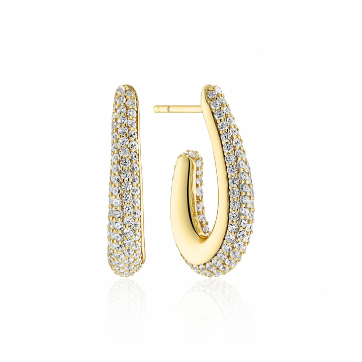 GOCCIA PICCOLO EARRINGS Gold in der Gruppe Ohrringe / Goldohrringe bei SCANDINAVIAN JEWELRY DESIGN (SJ-E2486-CZ-YG)