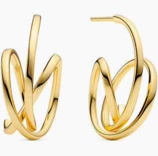 SPIRALE PIANURA PICCOLO EARRINGS Gold in der Gruppe Ohrringe / Goldohrringe bei SCANDINAVIAN JEWELRY DESIGN (SJ-E2590-YG)