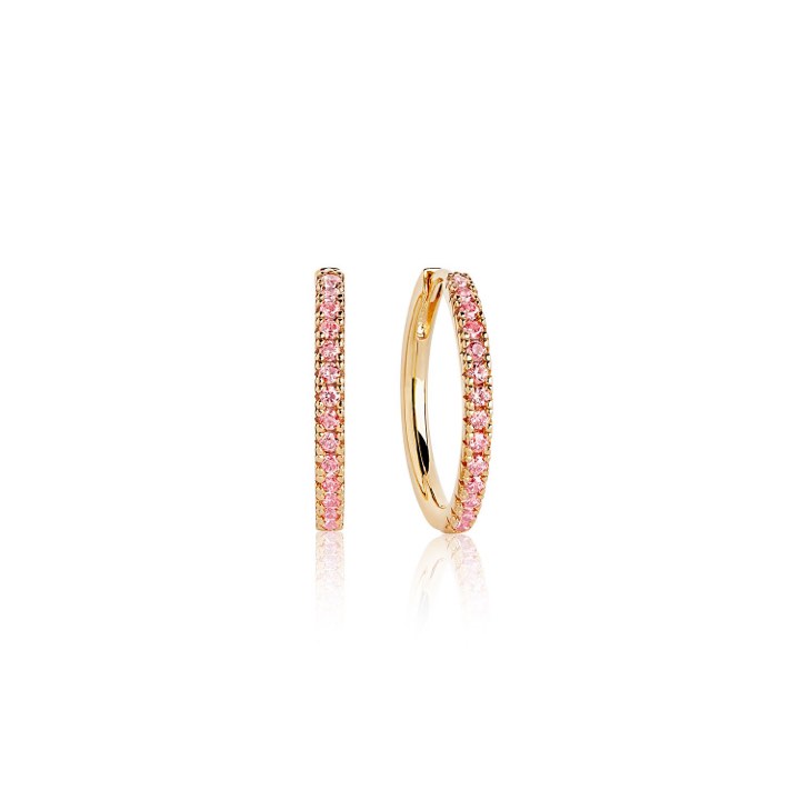 ELLERA GRANDE Ohrring Rosa Zirkoner (Gold) in der Gruppe Ohrringe / Goldohrringe bei SCANDINAVIAN JEWELRY DESIGN (SJ-E2869-PKYG)