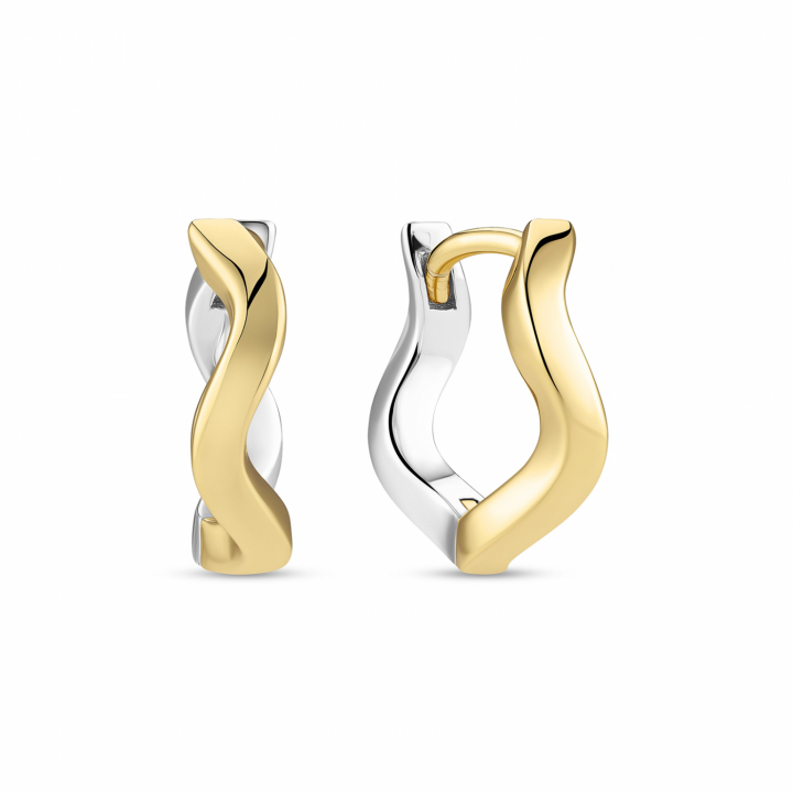 ELLERA WAVES PIANURA MEDIO EARRINGS Silver/Gold in der Gruppe Ohrringe / Goldohrringe bei SCANDINAVIAN JEWELRY DESIGN (SJ-E3859-2YG)