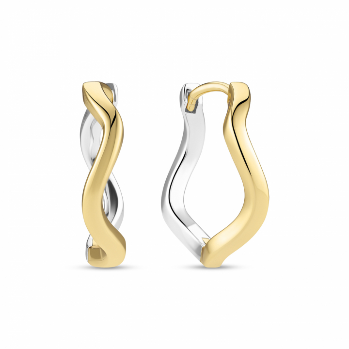 ELLERA WAVES PIANURA GRANDE EARRINGS Silver/Gold in der Gruppe Ohrringe / Goldohrringe bei SCANDINAVIAN JEWELRY DESIGN (SJ-E3869-2YG)