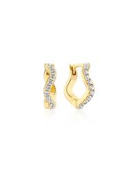 ELLERA WAVES GRANDE earrings Gold in der Gruppe Ohrringe / Goldohrringe bei SCANDINAVIAN JEWELRY DESIGN (SJ-E3869-CZ-YG)